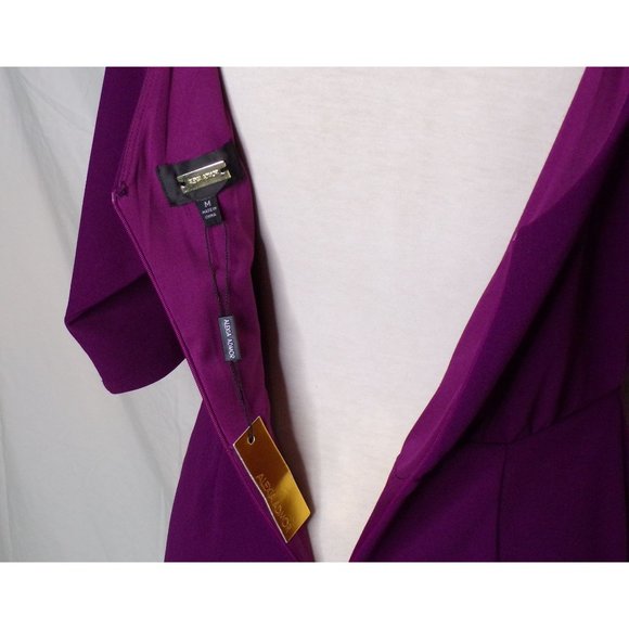 ALEXIA ADMOR Paris Dolman 3/4 Sleeve Sheath Dress Plum Medium NEW - Picture 9 of 9